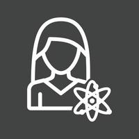 Wissenschaft Frau Linie umgekehrtes Symbol vektor