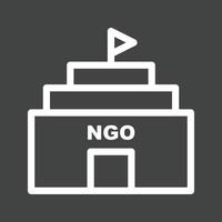 ngo Gebäudelinie invertiertes Symbol vektor