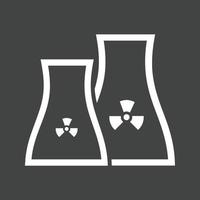 Invertiertes Symbol für Kernkraftwerkslinie vektor