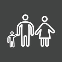 Familienlinie invertiertes Symbol vektor