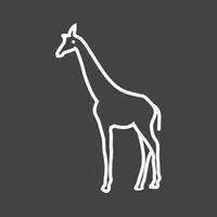 giraff linje omvänd ikon vektor