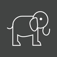 Elefantenlinie invertiertes Symbol vektor