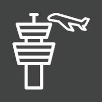 Invertiertes Symbol für die Air Control Tower-Linie vektor