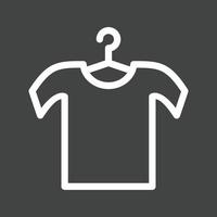 Hemd auf Kleiderbügel Linie umgekehrtes Symbol vektor