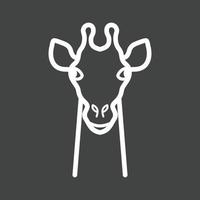 giraff ansikte linje omvänd ikon vektor
