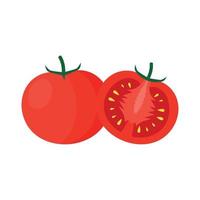 flache Designclipart-Vektorillustration der Tomate lokalisiert auf einem weißen Hintergrund vektor