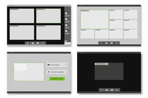 Online-Video-Chat-Vorlagensatz vektor
