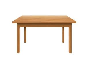 trä skrivning tabeller. brun tabell topp med eleganta plast yta och trendig klassisk kontor vektor dekoration.