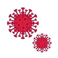 satz von kleinen und großen roten coronavirus-virionen isoliert auf weißem hintergrund vektor