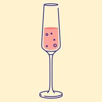 champagne glas ikon vektor illustration, platt design