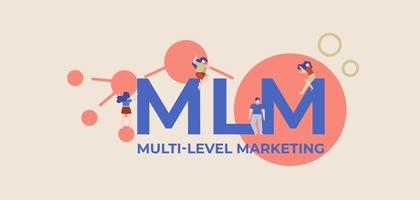 mlm Multi-Level-Marketing. Geschäftsebene von profitablem Handel und erfolgreicher Verteilung von Finanzeinkommen. vektor