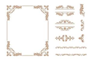 satz verschiedener luxus-vintage-ornamentrahmen und dekorativer klassischer begrenzer-vektorillustration vektor