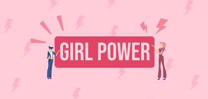 Girl-Power-Poster. feminismussymbol mit rotem symbol frauenkampf für ihre rechte freiheit. vektor