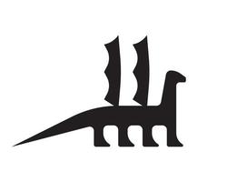 Drachen-Logo-Vektorvorlage. Schwarz-Weiß-Silhouette eines Dinosauriers vektor