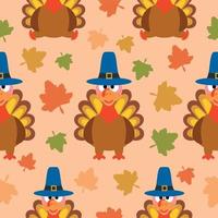 Thanksgiving nahtloser Hintergrund mit Truthahnvektor vektor