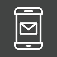 Invertiertes Symbol für die E-Mail-App-Linie vektor