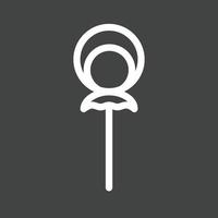 Lollipop-Linie invertiertes Symbol vektor