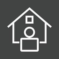 Invertiertes Symbol für die Linie des Immobilienmaklers vektor