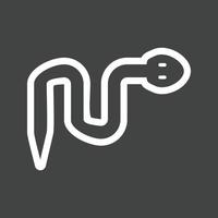 sällskapsdjur orm linje omvänd ikon vektor