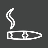 belyst cigarr linje omvänd ikon vektor