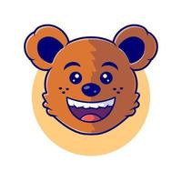 niedliche glückliche bärenmaskottchen-karikaturvektor-symbol-illustration. Tiernatur-Ikonenkonzept isolierter Premium-Vektor. flacher Cartoon-Stil vektor