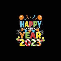 Lycklig ny år 2023. kan vara Begagnade för Lycklig ny år t-shirt mode design, ny år typografi design, pott svära kläder, t-shirt vektorer, klistermärke design, hälsning kort, meddelanden, och muggar vektor