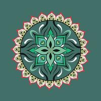 bunte florale indische kostenlose Vektor-Mandala-Kunstwerke mit einem einfachen Hintergrund vektor