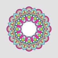 färgrik blommig indisk fri vektor mandala konstverk med en enkel bakgrund