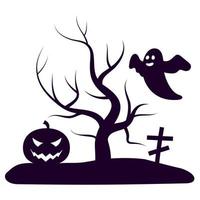 Gruselige Halloween-Landschaft vektor