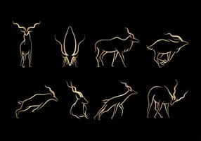 Gold Linear Kudu Vektoren