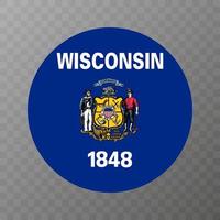 Wisconsin stat flagga. vektor illustration.