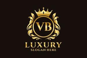 Royal Luxury Logo-Vorlage mit anfänglichem vb-Buchstaben in Vektorgrafiken für luxuriöse Branding-Projekte und andere Vektorillustrationen. vektor