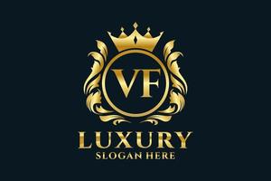 Royal Luxury Logo-Vorlage mit anfänglichem vf-Buchstaben in Vektorgrafiken für luxuriöse Branding-Projekte und andere Vektorillustrationen. vektor