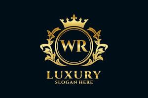 Royal Luxury Logo-Vorlage mit anfänglichem wr-Buchstaben in Vektorgrafiken für luxuriöse Branding-Projekte und andere Vektorillustrationen. vektor