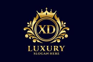 Royal Luxury Logo-Vorlage mit anfänglichem xd-Buchstaben in Vektorgrafiken für luxuriöse Branding-Projekte und andere Vektorillustrationen. vektor