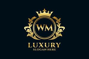 Royal Luxury Logo-Vorlage mit anfänglichem wm-Buchstaben in Vektorgrafiken für luxuriöse Branding-Projekte und andere Vektorillustrationen. vektor