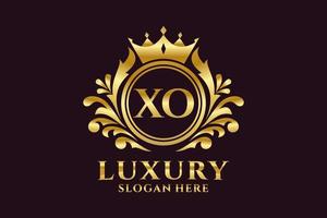 Royal Luxury Logo-Vorlage mit anfänglichem xo-Buchstaben in Vektorgrafiken für luxuriöse Branding-Projekte und andere Vektorillustrationen. vektor