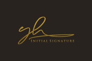 anfängliches yh-buchstabe-signatur-logo-vorlage elegantes design-logo. hand gezeichnete kalligraphiebeschriftungsvektorillustration. vektor