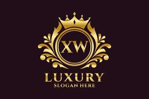 Royal Luxury Logo-Vorlage mit anfänglichem xw-Buchstaben in Vektorgrafiken für luxuriöse Branding-Projekte und andere Vektorillustrationen. vektor
