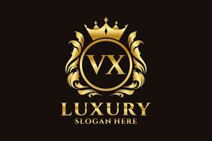 Anfangs-vx-Buchstabe Royal Luxury Logo-Vorlage in Vektorgrafiken für luxuriöse Branding-Projekte und andere Vektorillustrationen. vektor