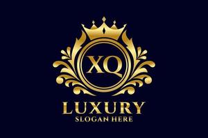 Royal Luxury Logo-Vorlage mit anfänglichem xq-Buchstaben in Vektorgrafiken für luxuriöse Branding-Projekte und andere Vektorillustrationen. vektor