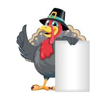 Frohes Thanksgiving. lustiger Cartoon-Truthahnvogel vektor