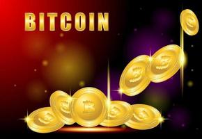 bitcoin kryptowährung plakatdesign fliegende illustration vektor