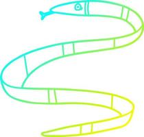 Kalte Gradientenlinie Zeichnung Cartoon Seeschlange vektor