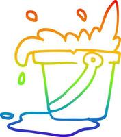 Regenbogen-Gradientenlinie Zeichnung Cartoon Eimer Wasser vektor