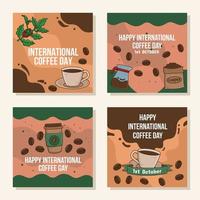 Social-Media-Vorlage für den internationalen Kaffeetag vektor