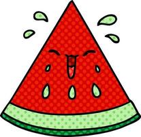 skurrile Cartoon-Wassermelone im Comic-Stil vektor