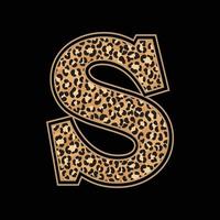 Leopardenhauptalphabet oder Buchstabendesign für T-Shirt, Becher, Aufkleber, Tasche. vektor