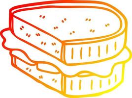 värma lutning linje teckning tecknad serie lastad smörgås vektor