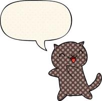 Cartoon-Katze und Sprechblase im Comic-Stil vektor